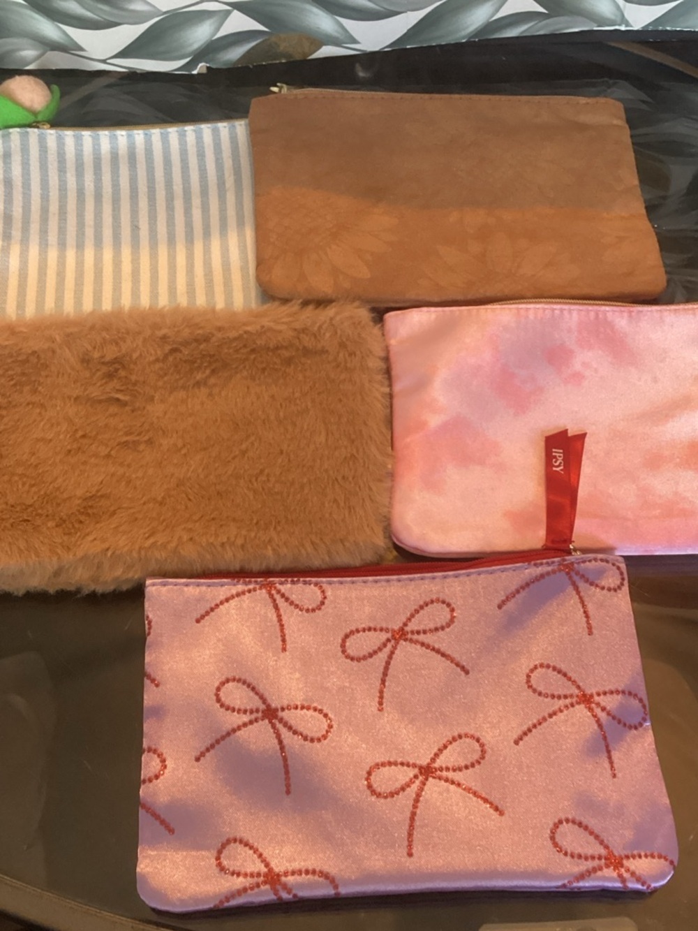 Pink Satin Bow Cosmetic Pouch - Unbranded